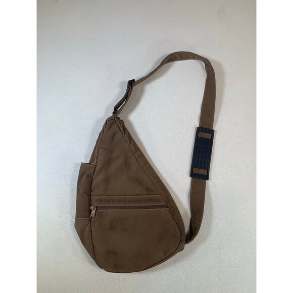 AmeriBag Healthy Brown Nylon Sling Backpack Outdoors/over should-adjustable - Picture 1 of 9